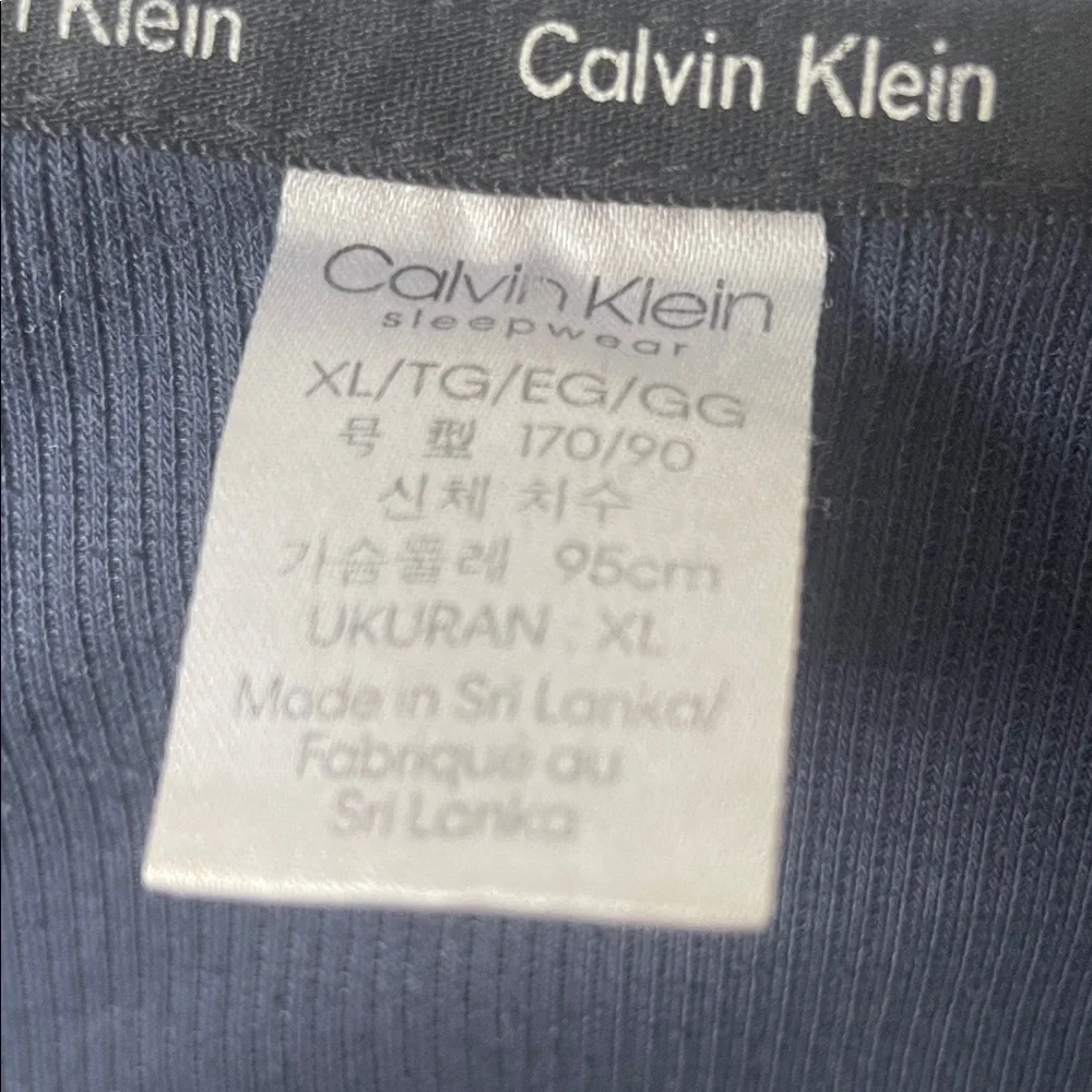 Calvin Klein Dark Blue Long Sleeve Night Shirt - Picture 2 of 2